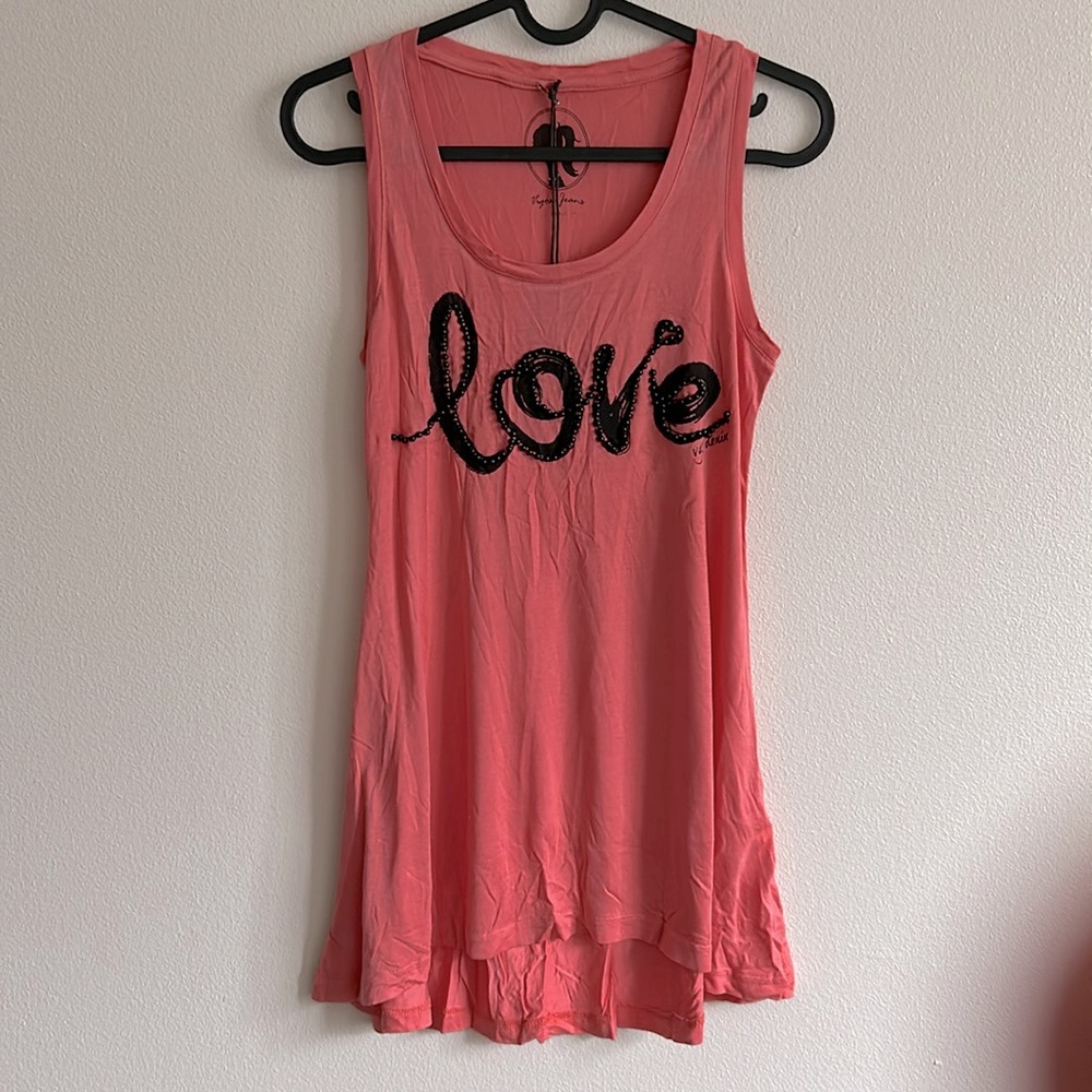 NWT Vigoss Jeans Melon Soft Stretch LOVE  Scoop Neck Tank Top...Size: S